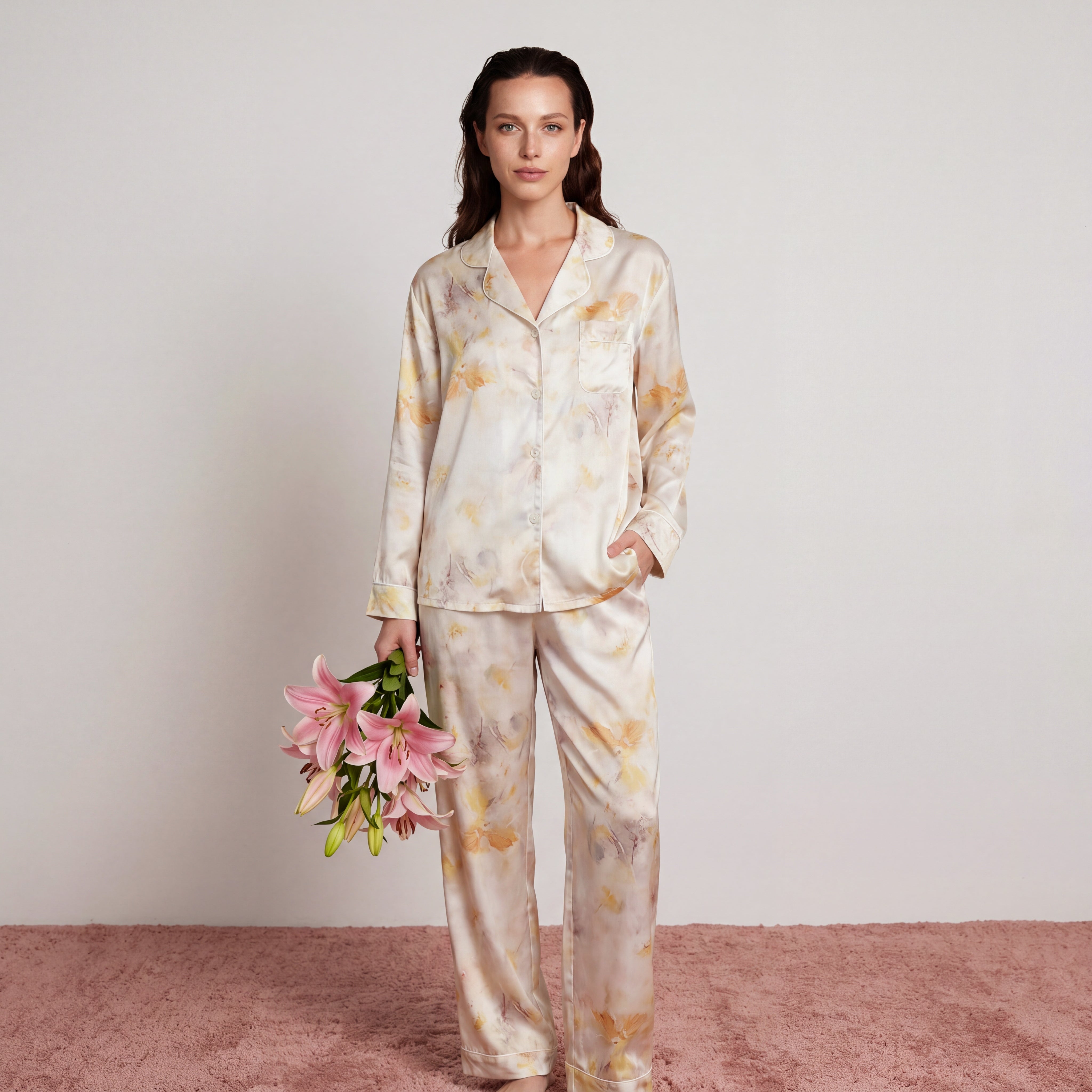 MoMang Pajama Golden Reverie Pajama Set Tencel™ Lyocell Satin
