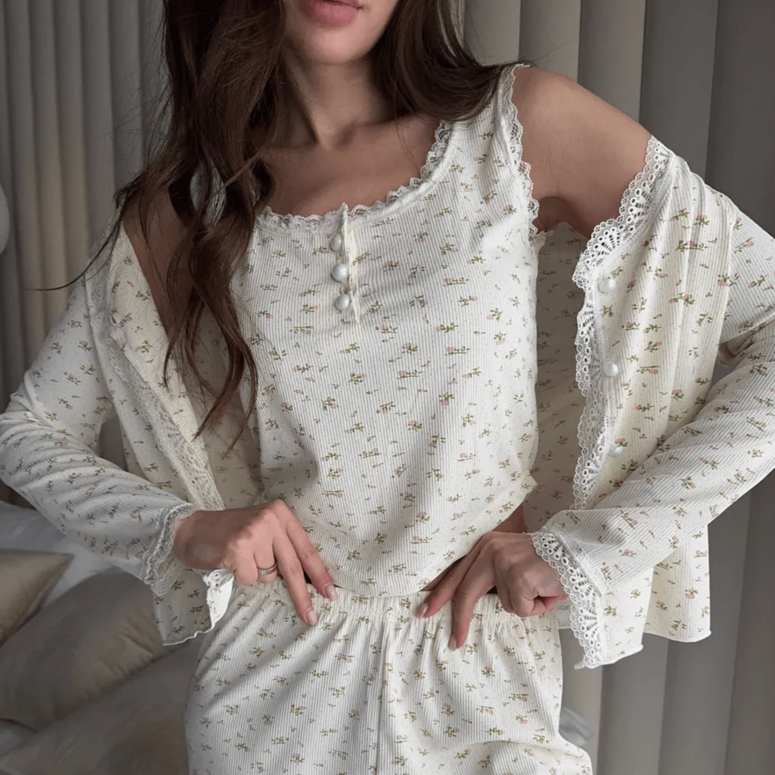 Floral 3 - in - 1 Pajama Set - Momang Studio