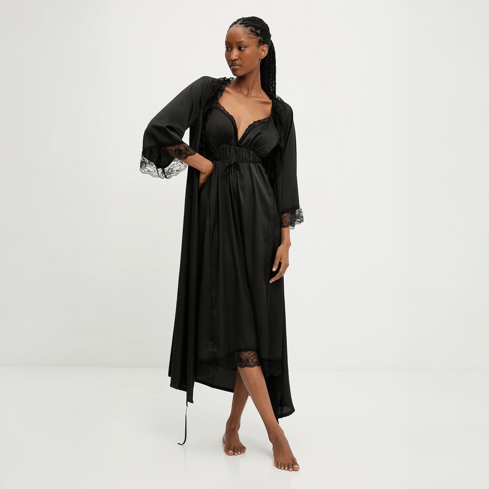 Midnight Noir Nightgown Set - Momang Studio